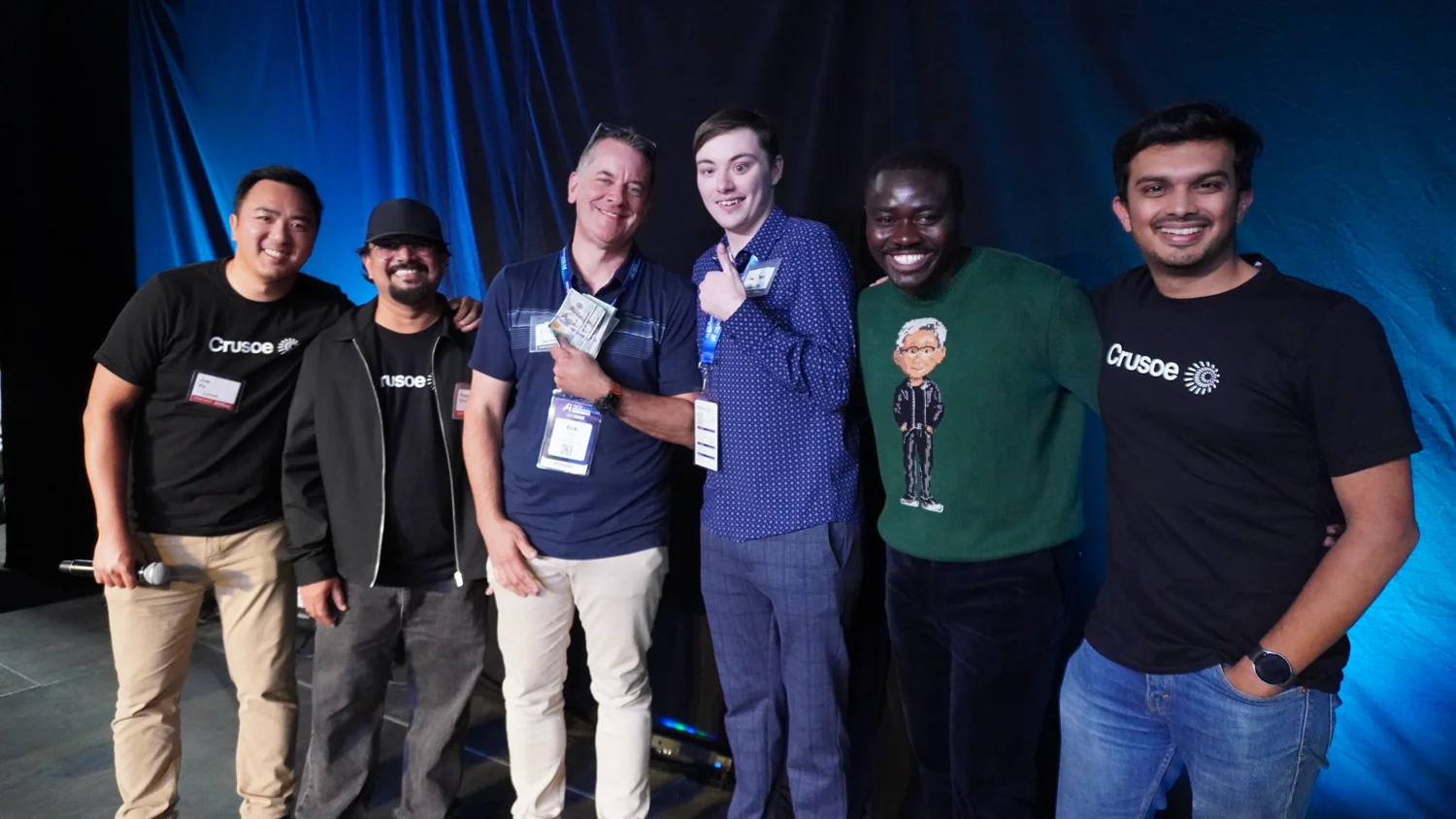 Award group photo at The AI Conference Hack Day, celebrating Safe Scribe’s second place